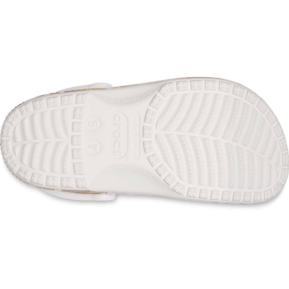 White / Multi Women's Crocs Classic Printed Camo Clogs | NZ 0080WNBY